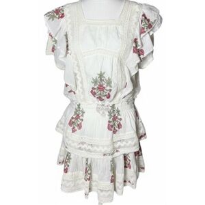 Erica Wilson Nantucket Bouquet Pink Annalise Dress Size Large